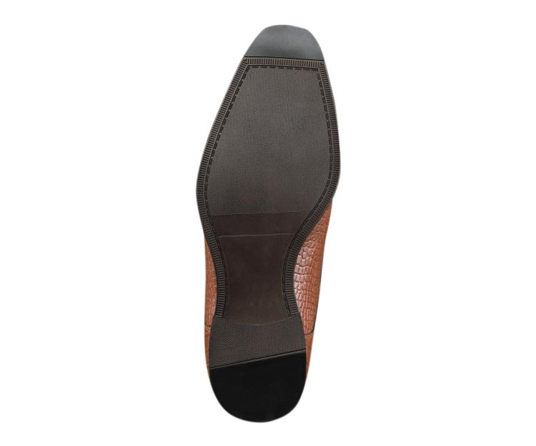 Amali Harvey Croc Men's Cognac Tan Animal Print Sophisticated Oxford Shoes