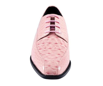 Amali Harvey Croc Men's Pink Animal Print Sophisticated Oxford Shoes