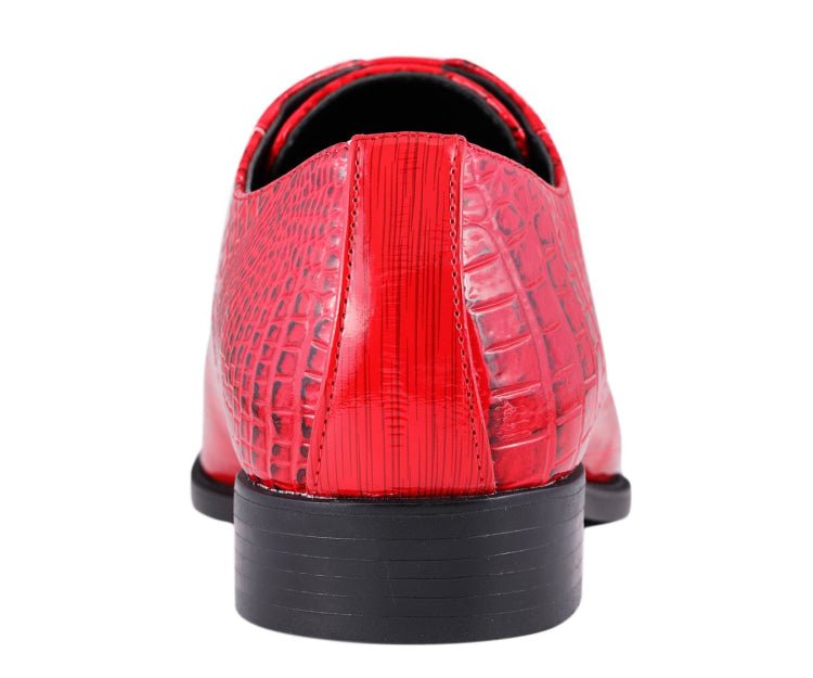 Amali Harvey Croc Men's Red Animal Print Sophisticated Oxford Shoes