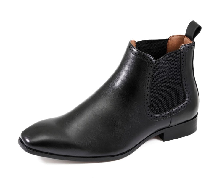 Amali Hayes Black Men’s Wingtip Chelsea Boots Leather