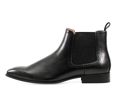 Amali Hayes Black Men’s Wingtip Chelsea Boots Leather