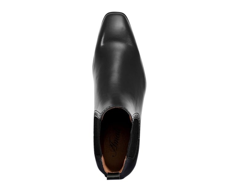 Amali Hayes Black Men’s Wingtip Chelsea Boots Leather