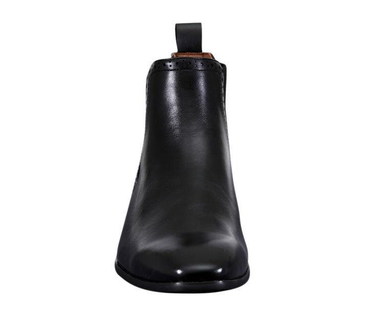 Amali Hayes Black Men’s Wingtip Chelsea Boots Leather