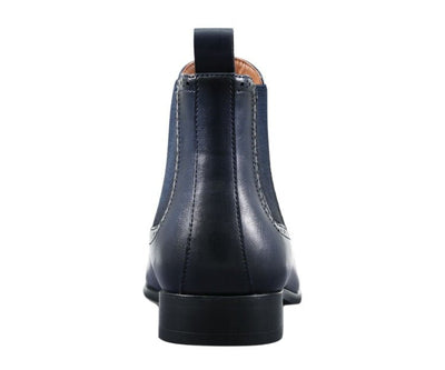 Amali Hayes Men’s Navy Leather Wingtip Chelsea Boots