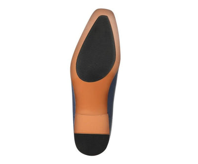Amali Hayes Men’s Navy Leather Wingtip Chelsea Boots