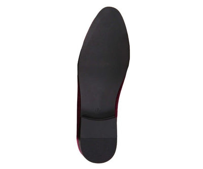 Amali Heath Burgundy Men’s Velvet Smoking Slippers