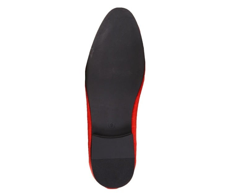 Amali Heath Crimson Luxe Velvet Smoking Slippers Men’s Red Velvet