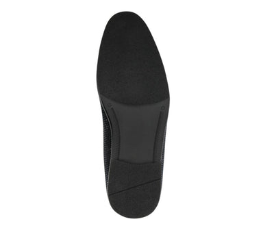 Amali Ivano Men’s Black and Royal Blue Rhinestone Luxe Velvet Loafers