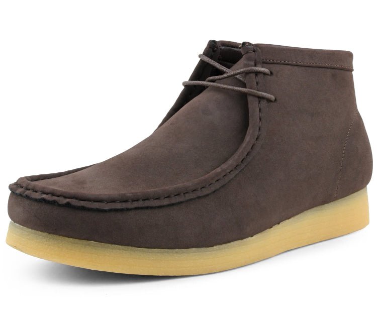 Amali Jason High Top Men's Brown Suede Crepe Sole British Style Chukka Boots