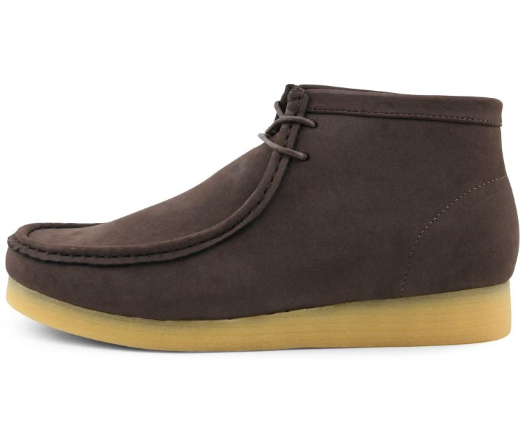 Amali Jason High Top Men's Brown Suede Crepe Sole British Style Chukka Boots