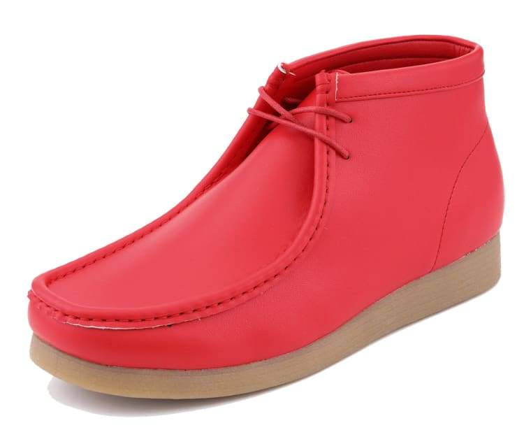 Amali Jason Men's Bright Red Suede British Style Chukka Boots