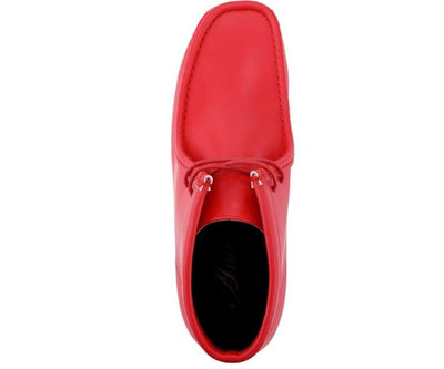 Amali Jason Men's Bright Red Suede British Style Chukka Boots