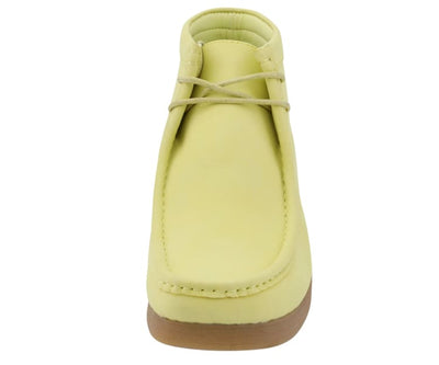 Amali Jason Men's Lime Yellow Suede British Style Chukka Boots