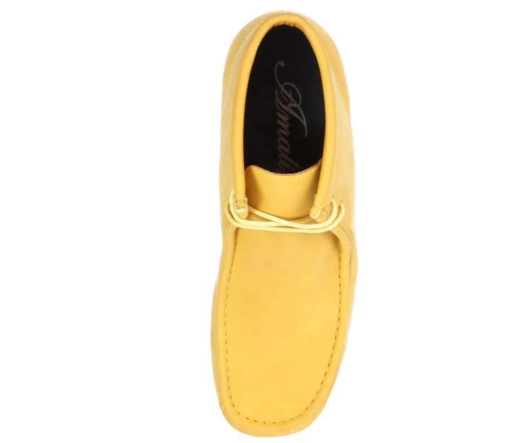Amali Jason Men's Mustard Yellow Suede British Style Chukka Boots
