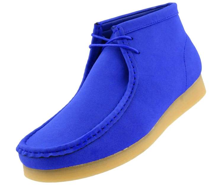 Amali Jason Men's Royal Blue Suede British Style Chukka Boots