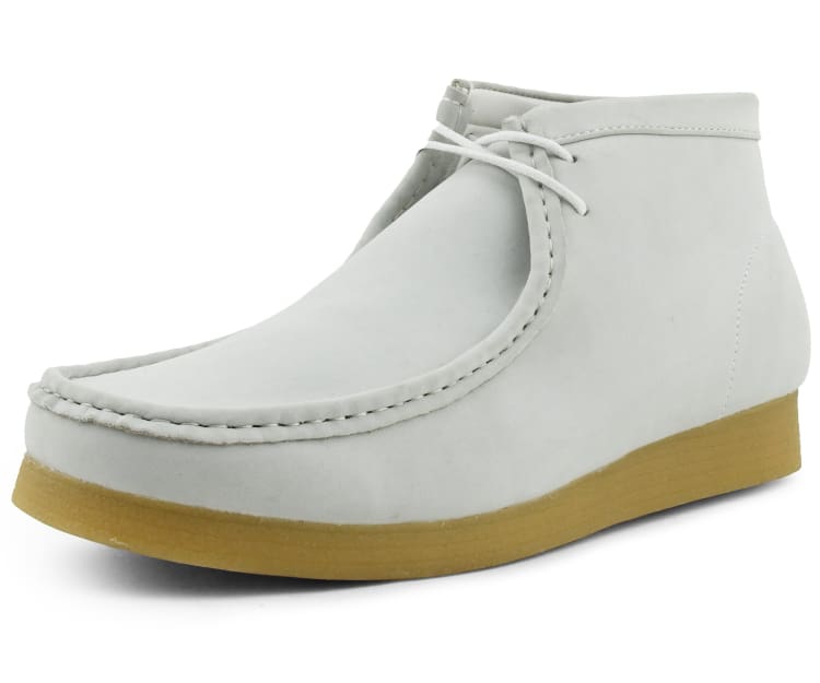 Amali Jason Men's White Suede British Style Chukka Boots
