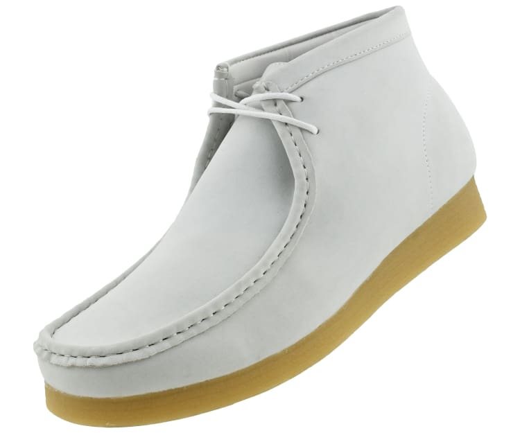 Amali Jason Men's White Suede British Style Chukka Boots