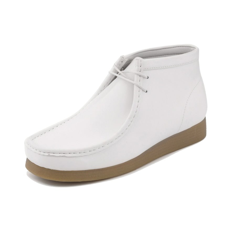 Amali Jason 2 men's white smooth chukka boot, three-quarter view