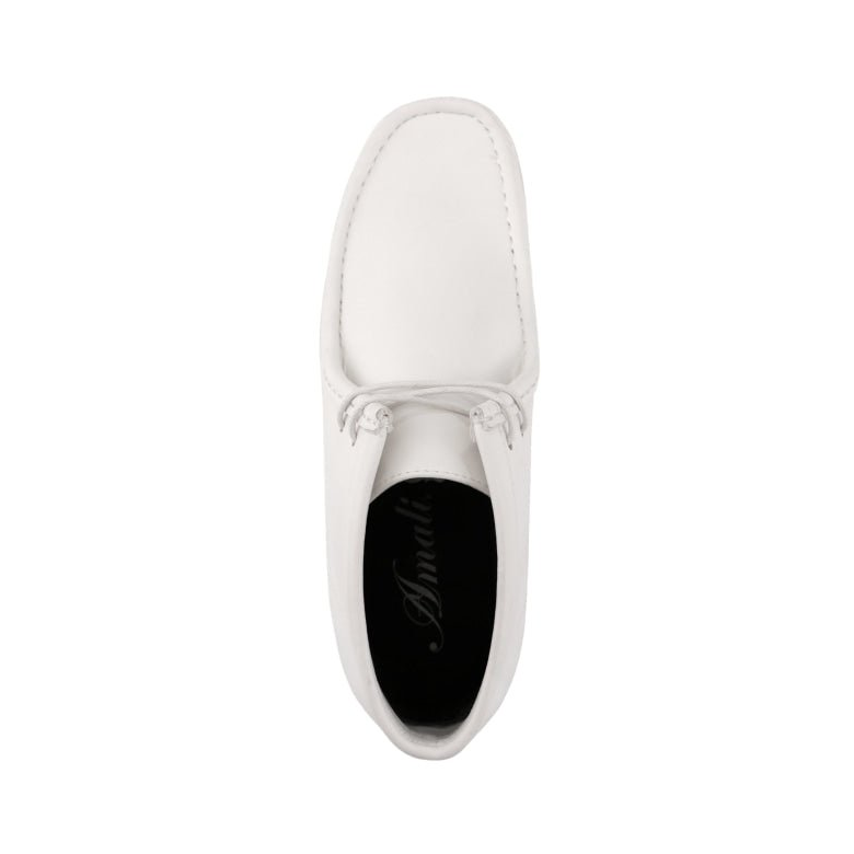 Amali Jason 2 men's white smooth chukka boot, top view