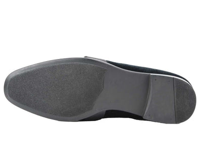Amali Knight Black Men’s Velvet Loafers