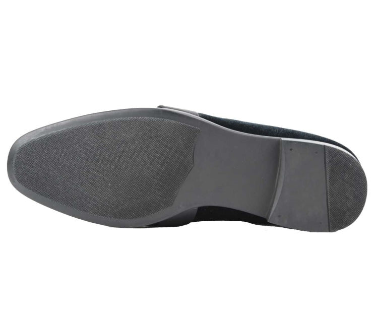 Amali Knight Black Men’s Velvet Loafers