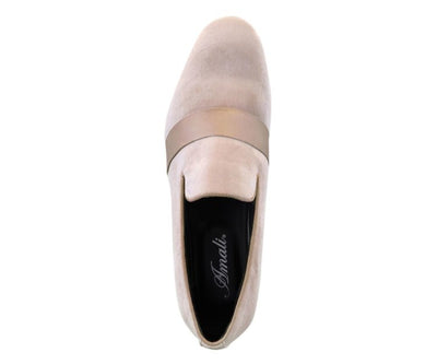 Amali Knight Men's Regal Tan Velvet Loafers