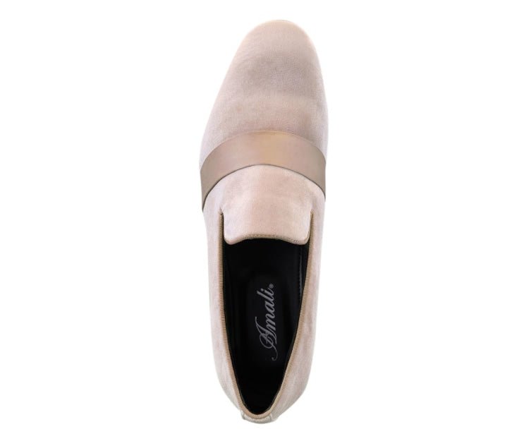 Amali Knight Men's Regal Tan Velvet Loafers