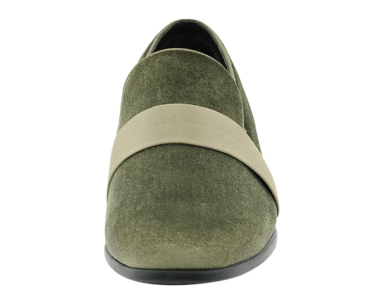 Amali Knight Men’s Olive Suede Velvet Casual Loafers