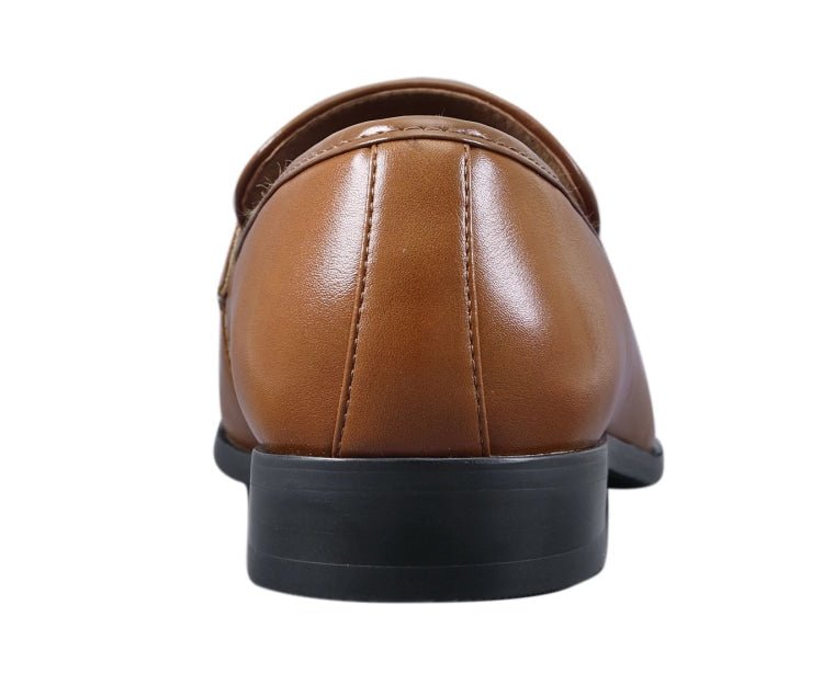 Amali Levi Men’s Cognac and White Leather Luxe Penny Loafers
