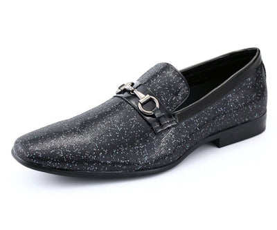 Amali Luxe Black Glitter Loafers Men's Glitter Upper