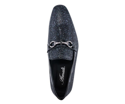 Amali Luxe Black Glitter Loafers Men's Glitter Upper