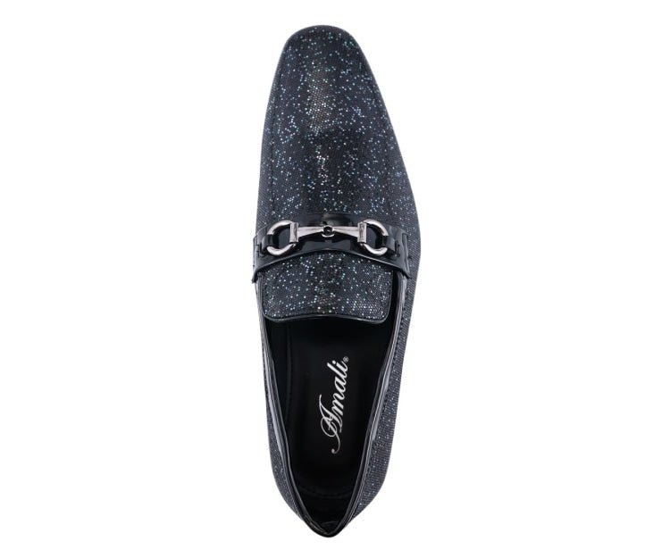 Amali Luxe Black Glitter Loafers Men's Glitter Upper