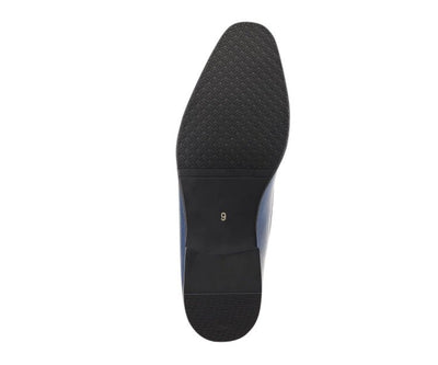 Amali Marco Navy Men’s Leather Loafers With Metal Bit