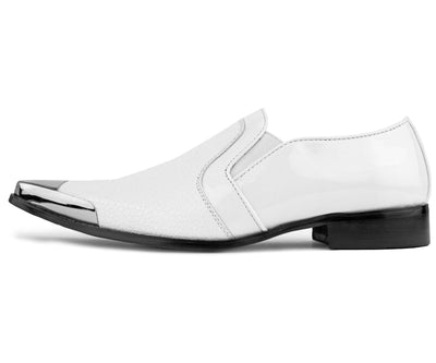 Amali Davis Men's White Leather Casual Loafers