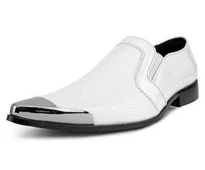 Amali Davis Men's White Leather Casual Loafers