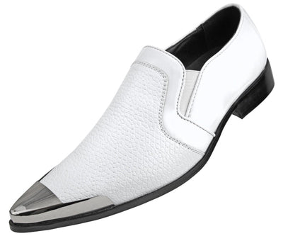 Amali Davis Men's White Leather Casual Loafers