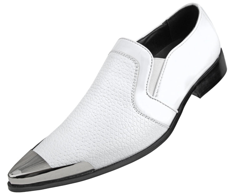 Amali Davis Men's White Leather Casual Loafers