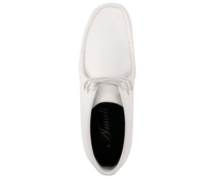 Amali Jason Men's White Smooth Suede British Style Chukka Boots