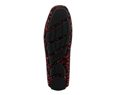 Amali Monty Men's Red and Black Suede Driving Loafers