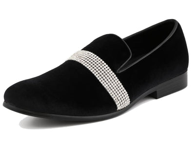 Amali Monarch Regal Noir Velvet Loafers Men’s Black Velvet