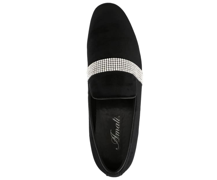 Amali Monarch Regal Noir Velvet Loafers Men’s Black Velvet
