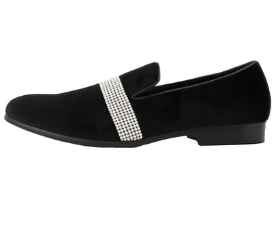Amali Monarch Regal Noir Velvet Loafers Men’s Black Velvet