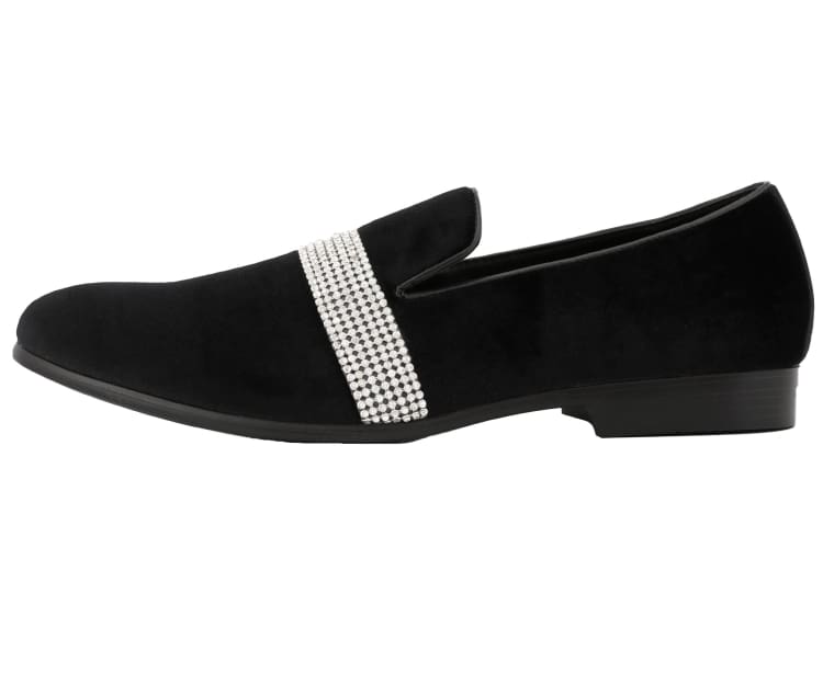 Amali Monarch Regal Noir Velvet Loafers Men’s Black Velvet