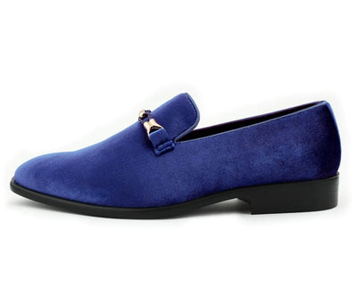 Amali Navy Luxe Velvet Loafers Men’s Velvet