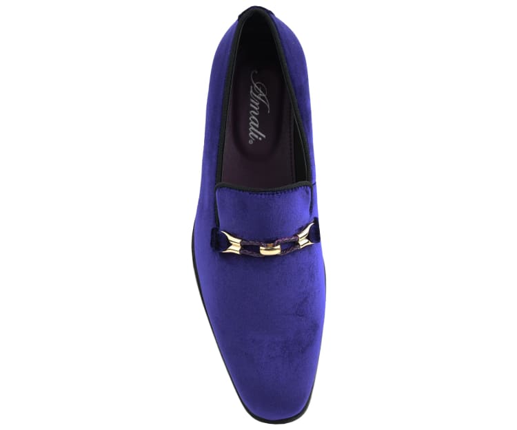 Amali Navy Luxe Velvet Loafers Men’s Velvet