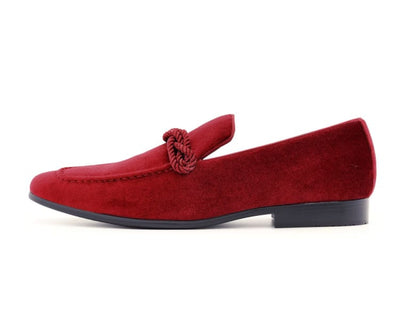 Amali Ornate Velvet Smoking Slippers For Men Black Velvet