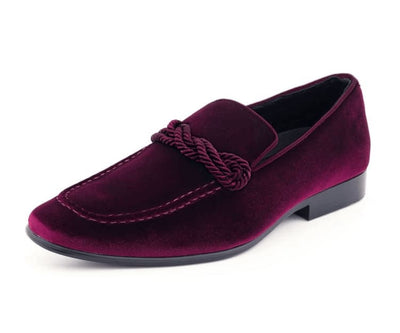 Amali Ornate Velvet Smoking Slippers For Men Black Velvet