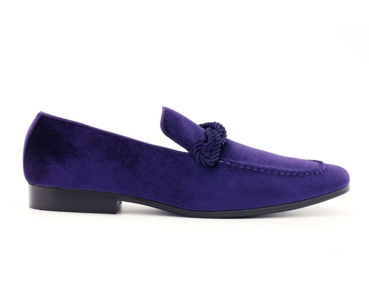 Amali Ornate Velvet Smoking Slippers For Men Black Velvet