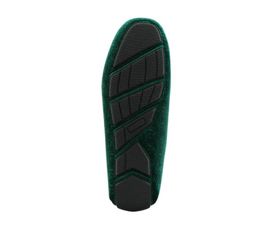 Amali Roberto Green Men's Velvet Green Driving Moccasins