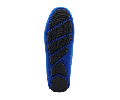 Amali Roberto Royal Velvet Dress Shoes Men’s Blue Moccasins